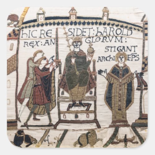 Bayeux Tapestry _ King Harold Coronation Square Sticker