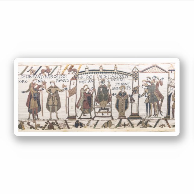 Bayeux Tapestry - King Harold Coronation Sticker (Front)