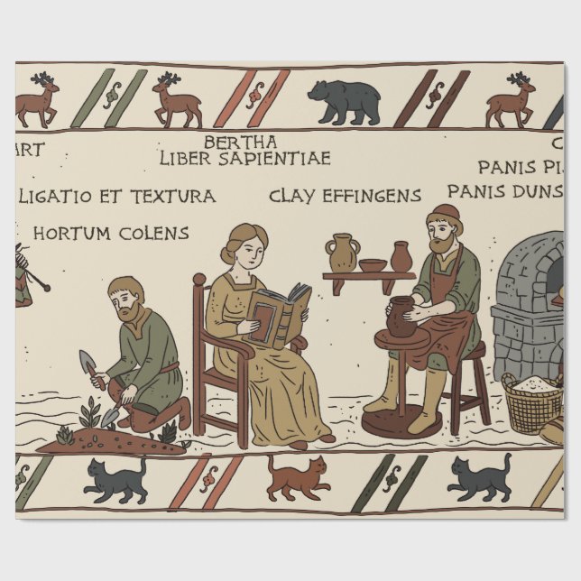 bayeux tapestry parody wrapping paper (Flat)
