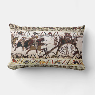 BAYEUX TAPESTRY SIEGE OF DINAN ,ATTACK TO CASTLE LUMBAR PILLOW