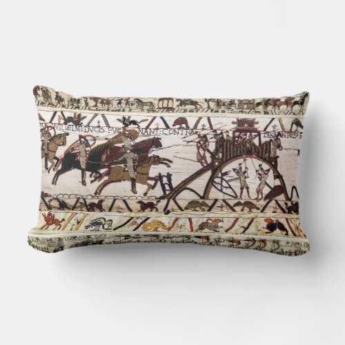 BAYEUX TAPESTRY SIEGE OF DINAN ATTACK TO CASTLE LUMBAR PILLOW