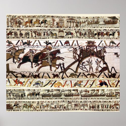 BAYEUX TAPESTRY SIEGE OF DINAN ATTACK TO CASTLE POSTER