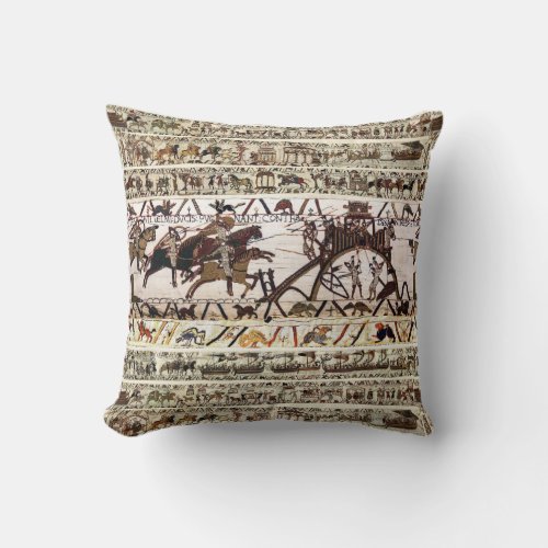 BAYEUX TAPESTRY SIEGE OF DINAN ATTACK TO CASTLE THROW PILLOW