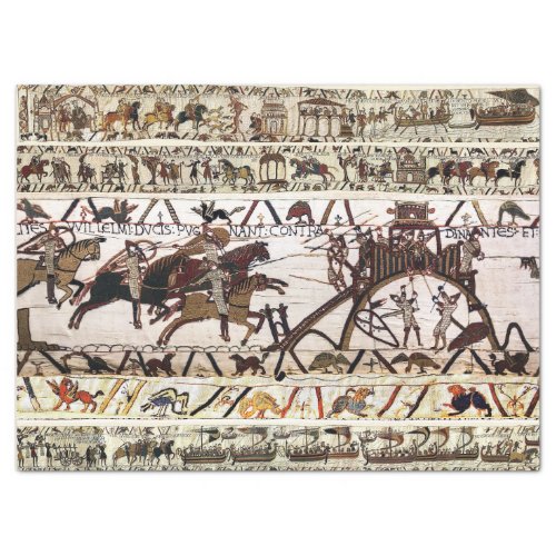 BAYEUX TAPESTRY SIEGE OF DINAN ATTACK TO CASTLE TISSUE PAPER