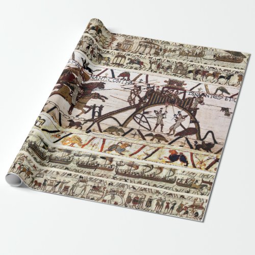 BAYEUX TAPESTRY SIEGE OF DINAN ATTACK TO CASTLE WRAPPING PAPER