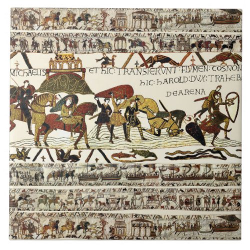 BAYEUX TAPESTRY William at Mont Saint_Michel  Ceramic Tile