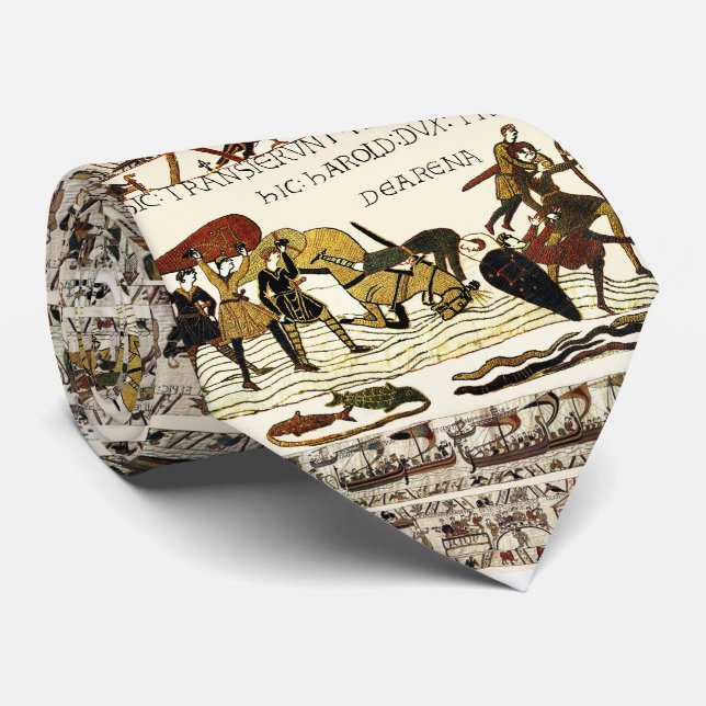 BAYEUX TAPESTRY William at Mont Saint-Michel  Neck Tie (Rolled)