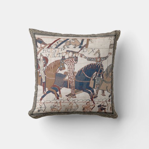 Bayeux Tapestry William in Battle Throw Pillow