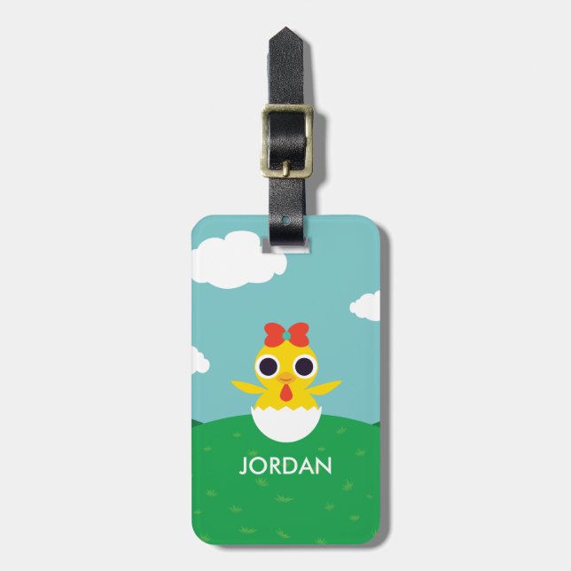 Bayla the Chick Luggage Tag (Front Vertical)