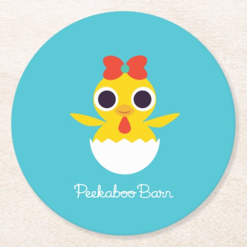 Bayla the Chick Round Paper Coaster
