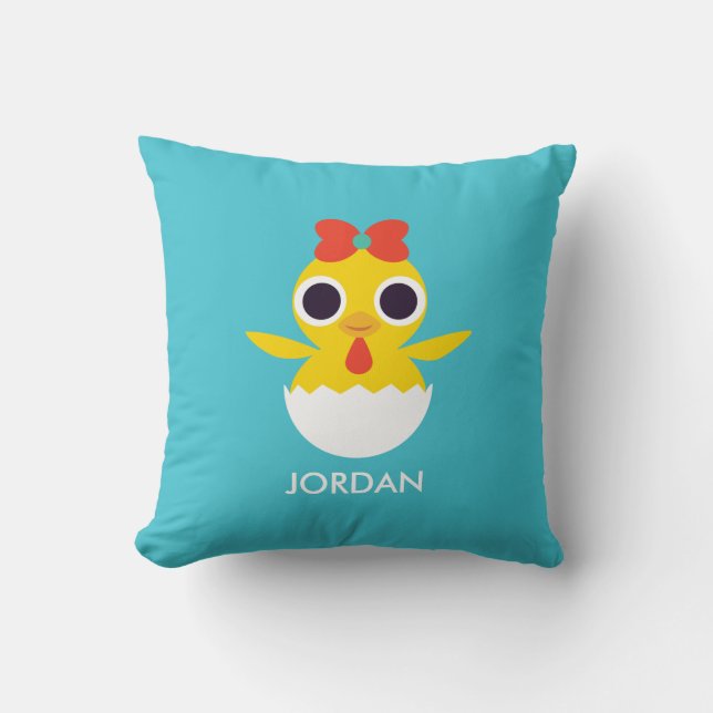 Bayla the Chick Throw Pillow (Front)