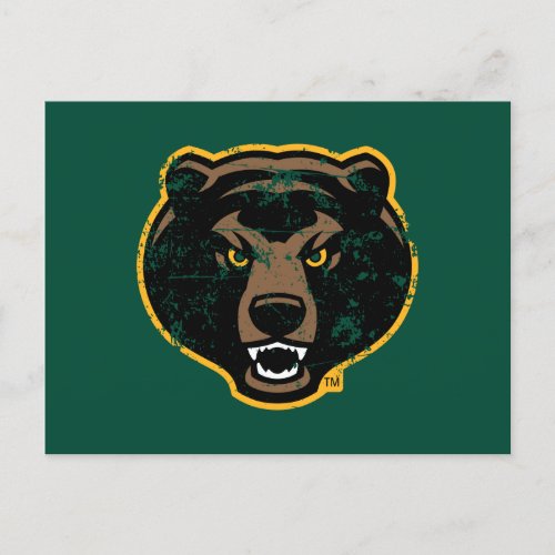 Baylor Bear Logo Distressed Invitation Postcard