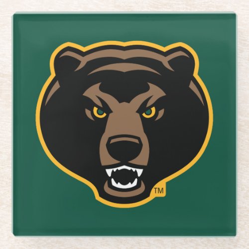 Baylor Bear Logo Glass Coaster