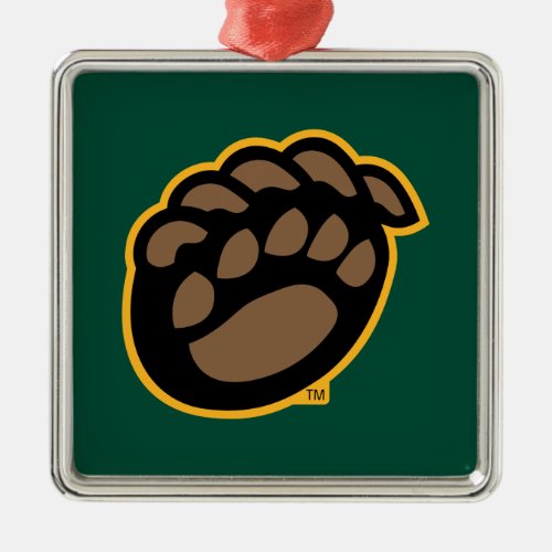 Baylor Bear Paw Metal Ornament