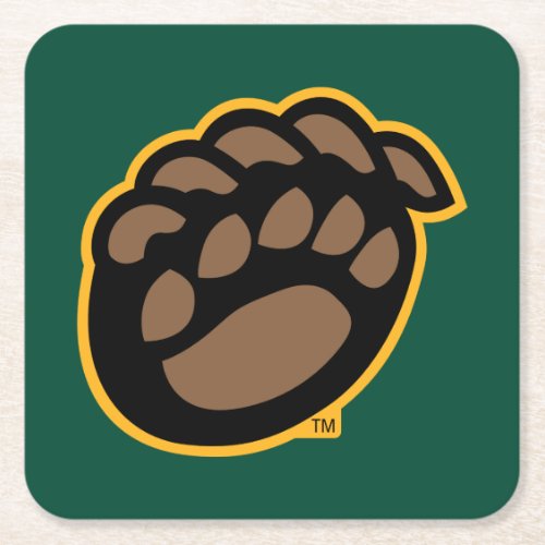 Baylor Bear Paw Square Paper Coaster