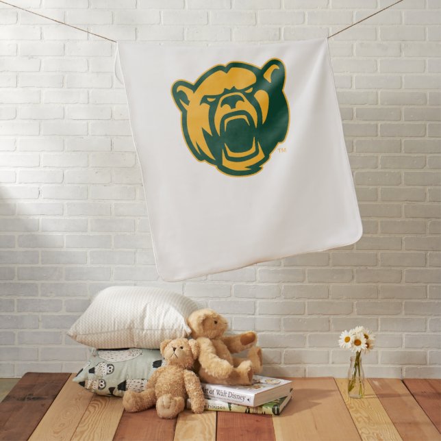 Baylor Bears Head Logo Baby Blanket (In Situ)