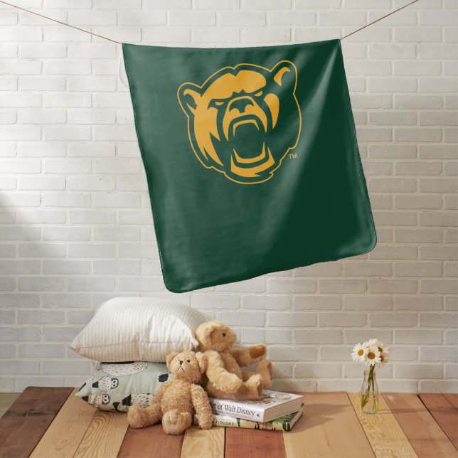 Baylor Bears Head Logo Baby Blanket (In Situ)