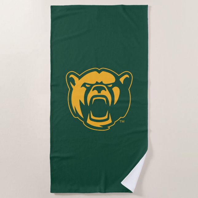 Baylor Bears Head Logo Beach Towel (Front)