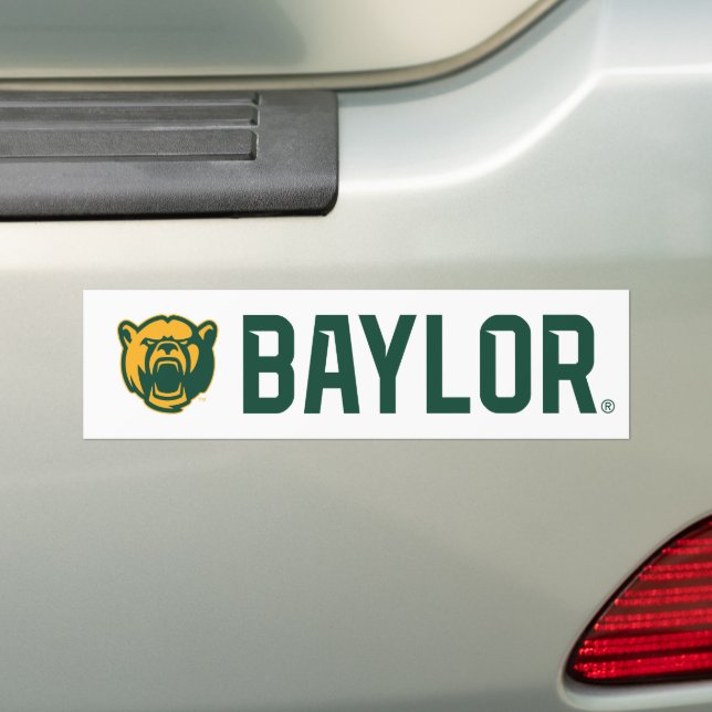 Baylor Bears Head Logo Bumper Sticker (On Car)