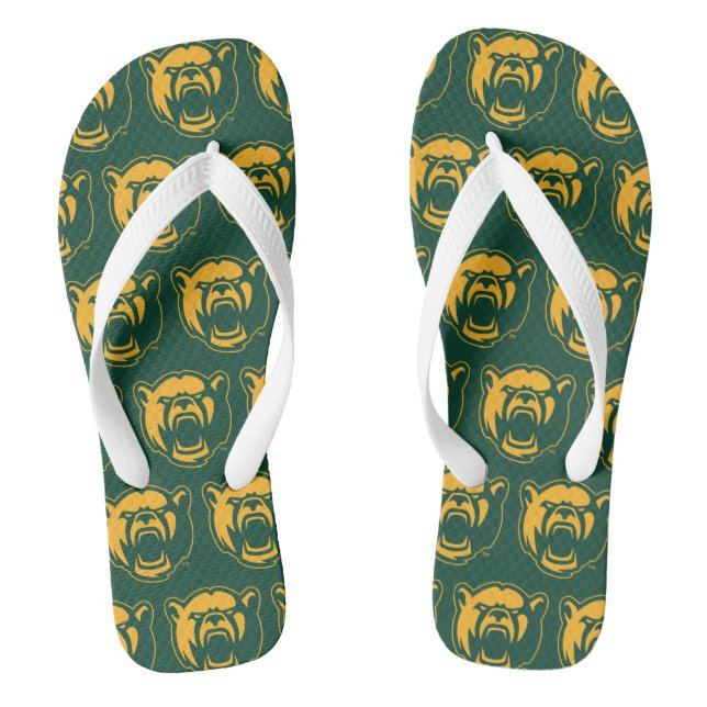 Baylor Bears Head Logo Flip Flops (Footbed)