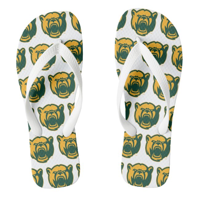 Baylor Bears Head Logo Flip Flops (Footbed)