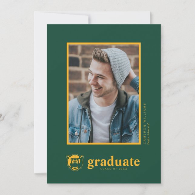 Baylor Bears Head Logo Gradaution Announcement (Front)