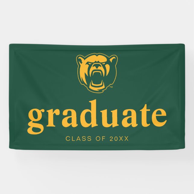 Baylor Bears Head Logo Gradaution Banner (Horizontal)