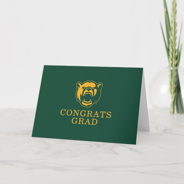 Baylor Bears Head Logo Gradaution Card (Front)