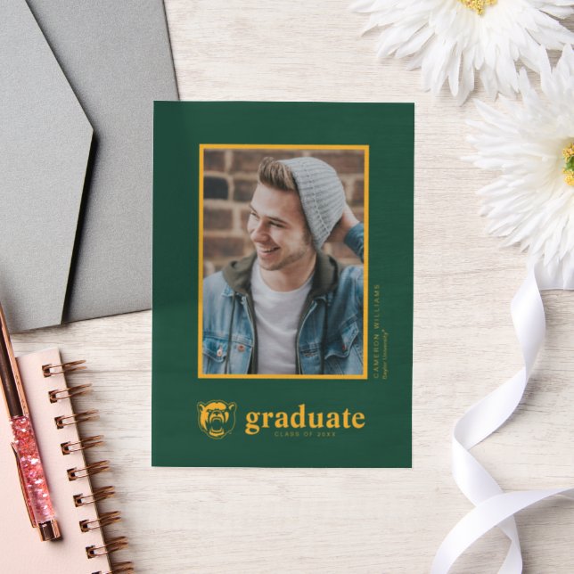 Baylor Bears Head Logo Gradaution Vellum Invitations (Wedding)