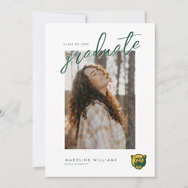 Baylor Bears Head Logo Graduation Announcement (Front)