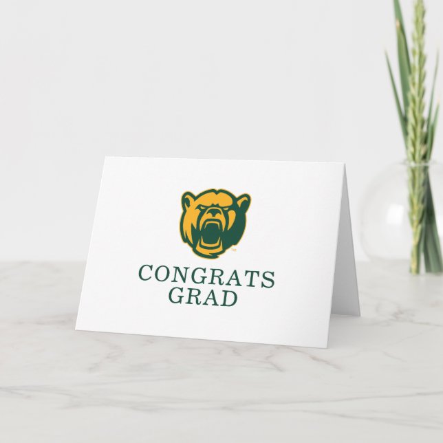 Baylor Bears Head Logo Graduation Card (Front)