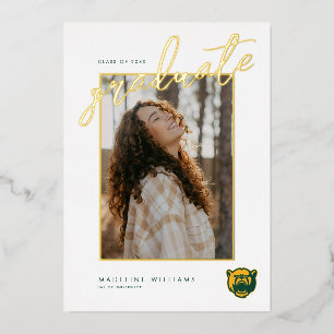 Baylor Bears Head Logo Graduation Foil Invitation