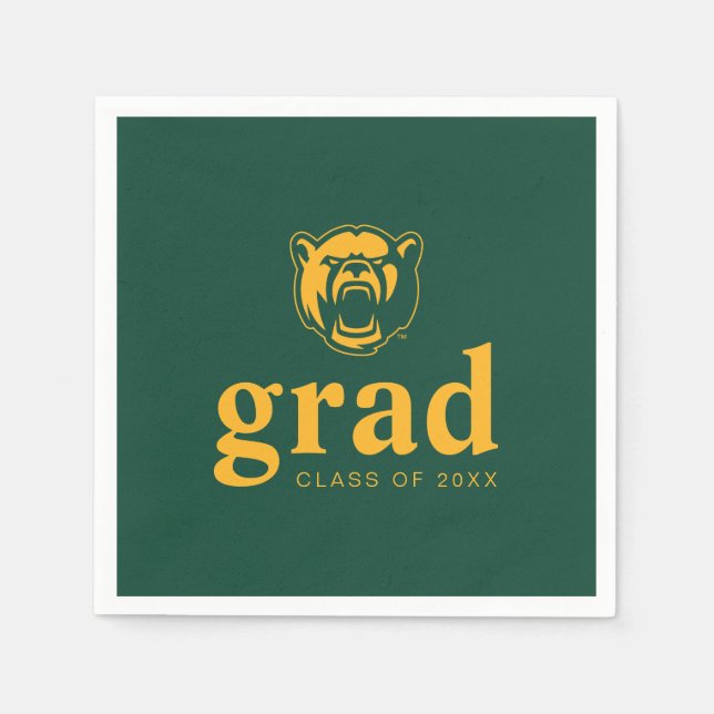 Baylor Bears Head Logo Graduation Napkins (Front)