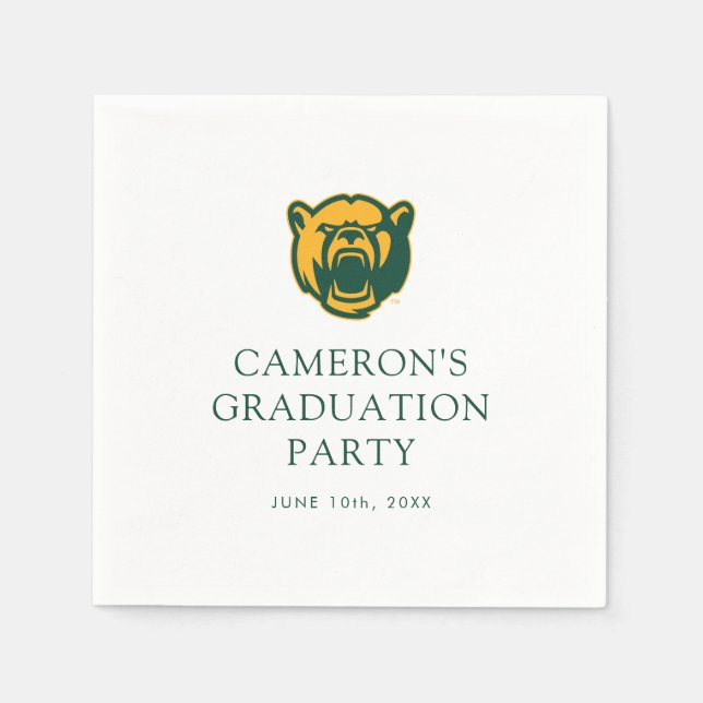 Baylor Bears Head Logo Graduation Napkins (Front)