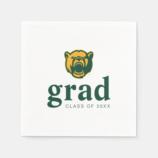 Baylor Bears Head Logo Graduation Napkins (Front)