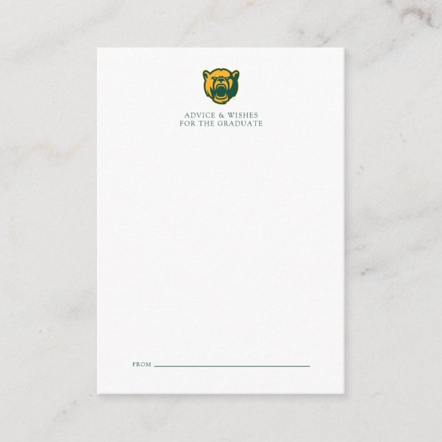 Baylor Bears Head Logo Graduation Note Card (Front)