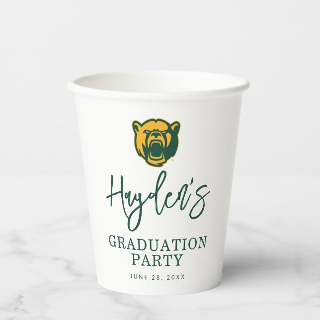Baylor Bears Head Logo Graduation Paper Cups (Front)