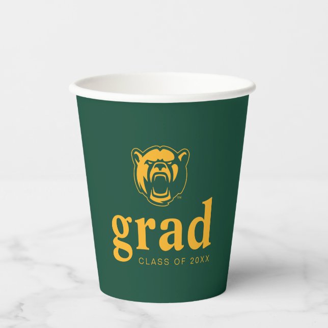 Baylor Bears Head Logo Graduation Paper Cups (Front)