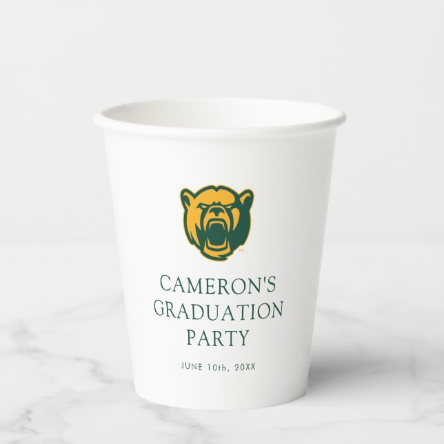 Baylor Bears Head Logo Graduation Paper Cups (Front)