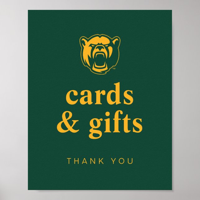Baylor Bears Head Logo Graduation Poster (Front)