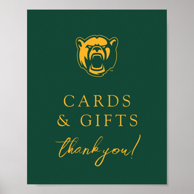 Baylor Bears Head Logo Graduation Poster (Front)