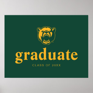 Baylor Bears Head Logo Graduation Poster