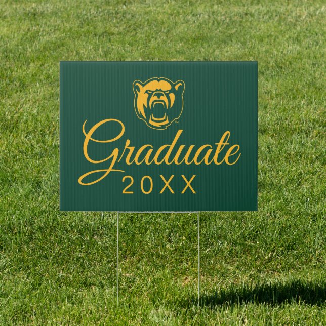 Baylor Bears Head Logo Graduation Sign (Insitu)