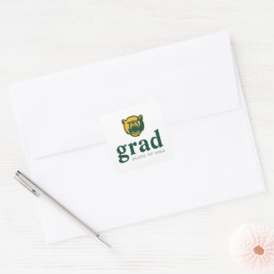 Baylor Bears Head Logo Graduation Square Sticker