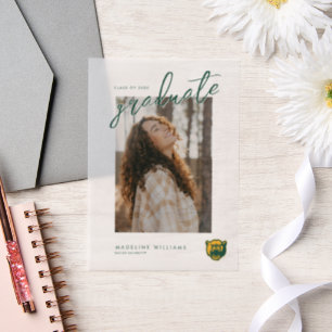 Baylor Bears Head Logo Graduation Vellum Invitations