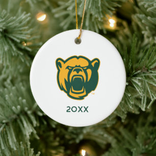 Baylor Bears Head Logo Holiday Ceramic Ornament