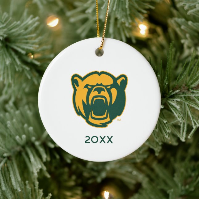 Baylor Bears Head Logo Holiday Ceramic Ornament (Tree)
