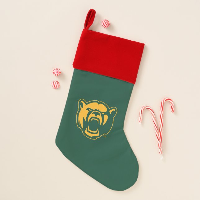 Baylor Bears Head Logo Holiday Christmas Stocking (Front)