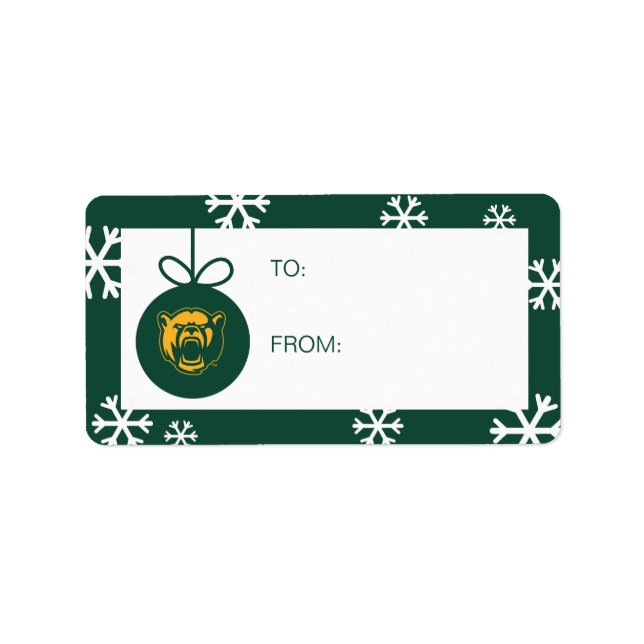 Baylor Bears Head Logo Holiday Label (Front)