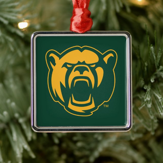 Baylor Bears Head Logo Holiday Metal Ornament (Tree)